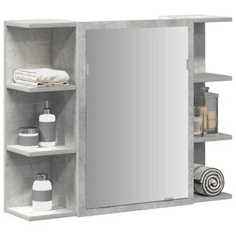 Badkamerspiegelkast 80x20,5x64 cm bewerkt hout betongrijs 1