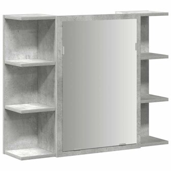 Badkamerspiegelkast 80x20,5x64 cm bewerkt hout betongrijs 2