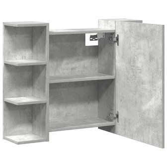 Badkamerspiegelkast 80x20,5x64 cm bewerkt hout betongrijs 7