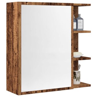 Badkamerspiegelkast 62,5x20,5x64cm bewerkt hout oud houtkleurig 1
