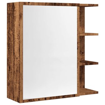 Badkamerspiegelkast 62,5x20,5x64cm bewerkt hout oud houtkleurig 2