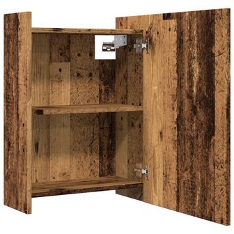 Badkamerspiegelkast 62,5x20,5x64cm bewerkt hout oud houtkleurig 5