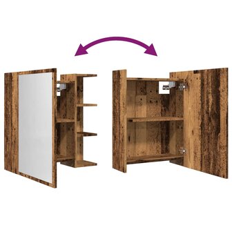 Badkamerspiegelkast 62,5x20,5x64cm bewerkt hout oud houtkleurig 8