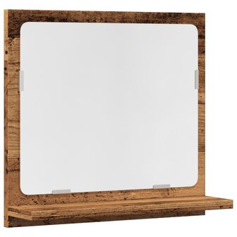 Badkamerspiegelkast 40x11x37 cm bewerkt hout oud houtkleurig 2