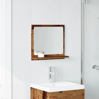 Badkamerspiegelkast 40x11x37 cm bewerkt hout oud houtkleurig 3