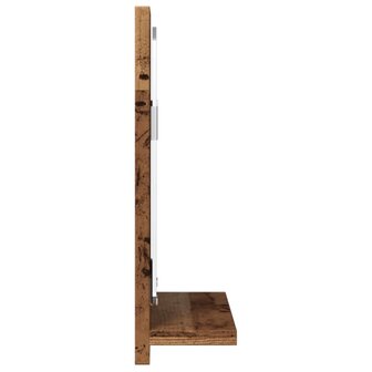 Badkamerspiegelkast 40x11x37 cm bewerkt hout oud houtkleurig 5