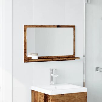 Badkamerspiegelkast 60x11x37 cm bewerkt hout oud houtkleurig 3