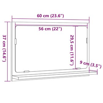 Badkamerspiegelkast 60x11x37 cm bewerkt hout artisanaal eiken 9