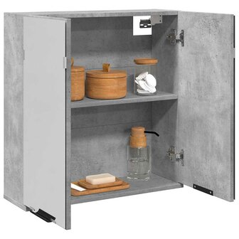 Badkamerspiegelkast 64x20x66,5 cm bewerkt hout betongrijs 1