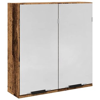 Badkamerspiegelkast 64x20x66,5 cm bewerkt hout oud houtkleurig 2