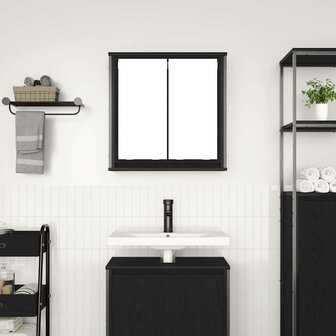 Badkamerwandkast met spiegel 60x21x60 cm zwart eikenkleurig 3