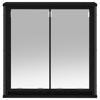 Badkamerwandkast met spiegel 60x21x60 cm zwart eikenkleurig 5