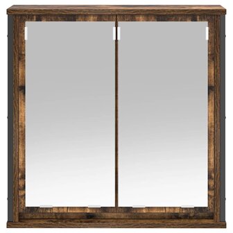 Badkamerwandkast met spiegel 60x21x60 cm gerookt eiken 5