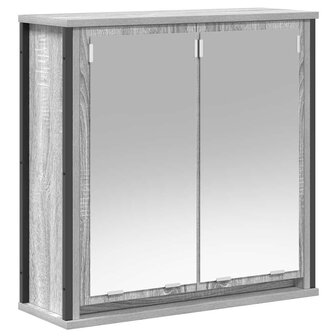 Badkamerwandkast met spiegel 60x21x60 cm Sonoma grijs 2