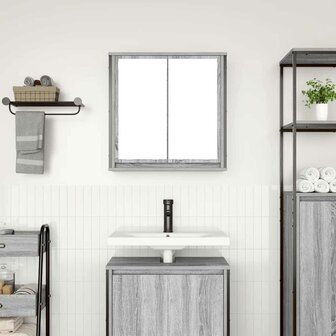 Badkamerwandkast met spiegel 60x21x60 cm Sonoma grijs 3