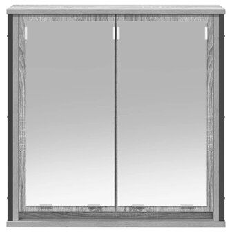 Badkamerwandkast met spiegel 60x21x60 cm Sonoma grijs 5