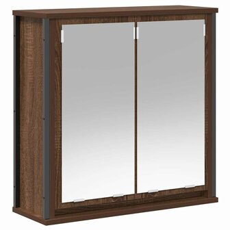 Badkamerwandkast met spiegel 60x21x60 cm bruin eiken 2