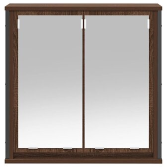 Badkamerwandkast met spiegel 60x21x60 cm bruin eiken 5