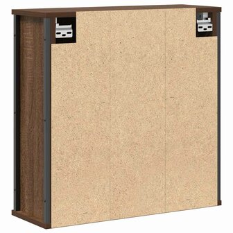 Badkamerwandkast met spiegel 60x21x60 cm bruin eiken 7
