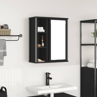 Badkamerwandkast met spiegel 50x21x60 cm eikenkleurig 1