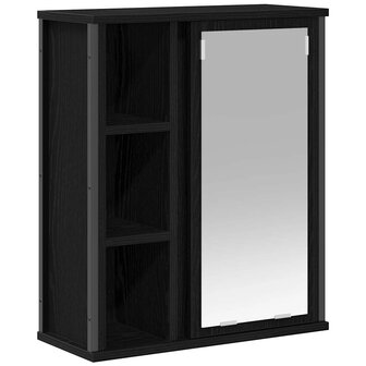 Badkamerwandkast met spiegel 50x21x60 cm eikenkleurig 2
