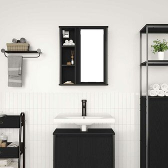 Badkamerwandkast met spiegel 50x21x60 cm eikenkleurig 3