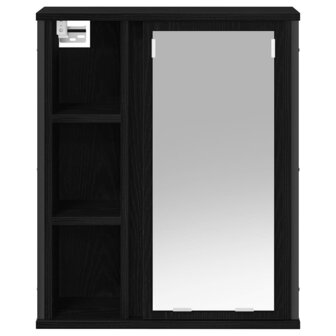 Badkamerwandkast met spiegel 50x21x60 cm eikenkleurig 6