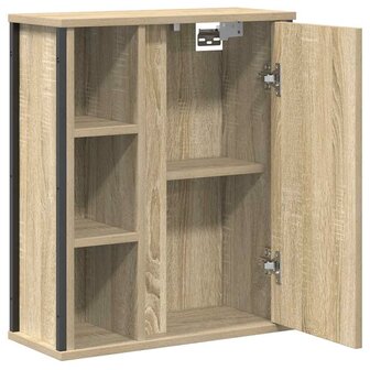 Badkamerwandkast met spiegel 50x21x60 cm sonoma eikenkleurig 5