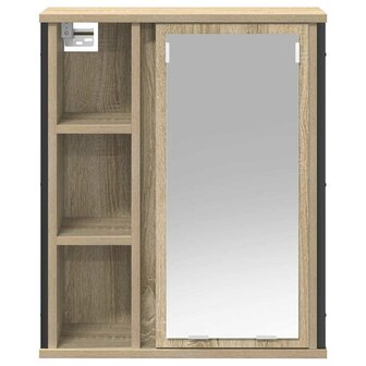 Badkamerwandkast met spiegel 50x21x60 cm sonoma eikenkleurig 6