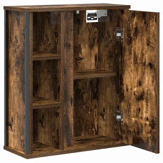 Badkamerwandkast met spiegel 50x21x60 cm gerookt eikenkleurig 5