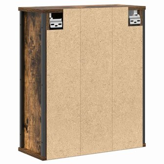 Badkamerwandkast met spiegel 50x21x60 cm gerookt eikenkleurig 8