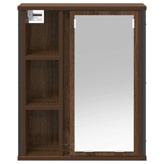 Badkamerwandkast met spiegel 50x21x60 cm bruin eikenkleurig 6
