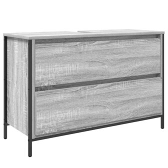 Badkamerkast met lades 90x34,5x60 cm grijs sonoma 2