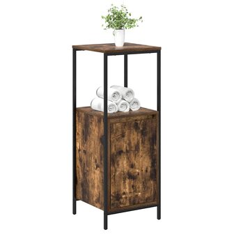 Badkamerkast met planken 36x35x95 cm gerookt eiken 4