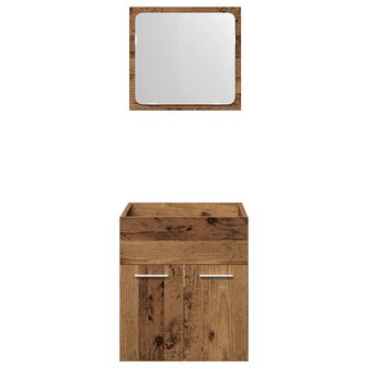 2-delige Badkamermeubelset bewerkt hout oud houtkleurig 6