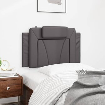 Hoofdbordkussen 90 cm kunstleer grijs 3