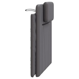 Hoofdbordkussen 90 cm kunstleer grijs 6