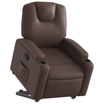 Sta-op-fauteuil verstelbaar kunstleer bruin 3