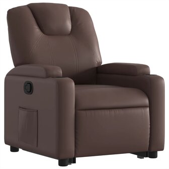 Sta-op-fauteuil verstelbaar kunstleer bruin 4