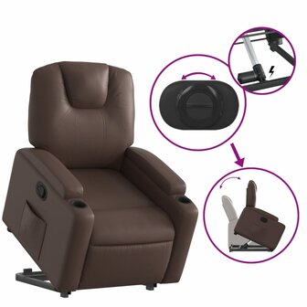 Sta-op-fauteuil verstelbaar kunstleer bruin 6