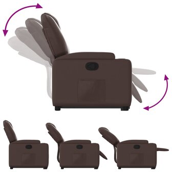Sta-op-fauteuil verstelbaar kunstleer bruin 7