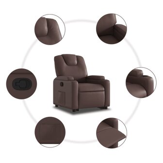 Sta-op-fauteuil verstelbaar kunstleer bruin 8