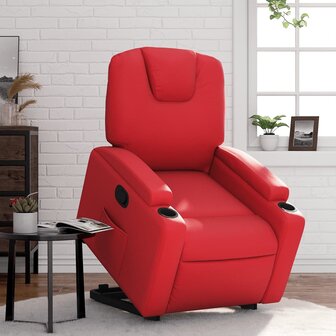 Sta-op-stoel kunstleer rood 1