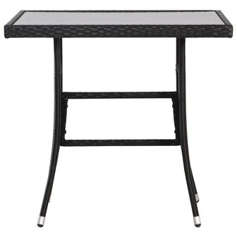 3-delige Tuinset poly rattan zwart 8
