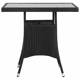 3-delige Tuinset poly rattan zwart 9