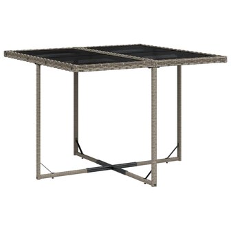 9-delige Tuinset met kussens poly rattan grijs 4
