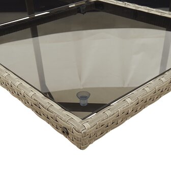9-delige Tuinset met kussens poly rattan grijs 5