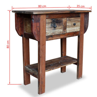 Wandtafel 80x35x80 cm gemengd gerecycled hout 5