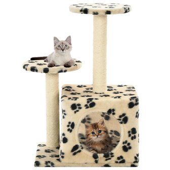 Kattenkrabpaal met sisal krabpalen 60 cm pootafdrukken beige 1