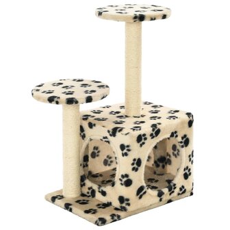 Kattenkrabpaal met sisal krabpalen 60 cm pootafdrukken beige 2